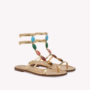 Gianvito Rossi Shanti 05 Flat Sandal - Metallic- New Collection - Size 36